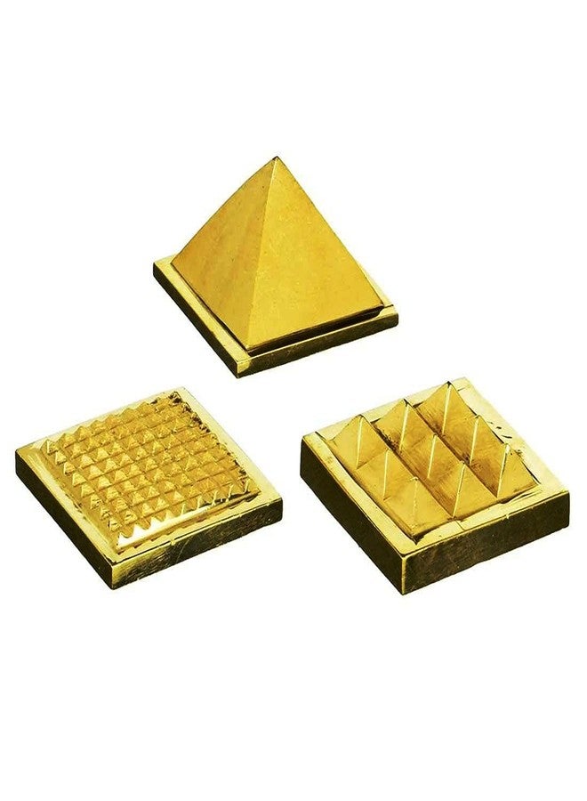 numeroastro Vastu Pyramid Yantra في Ashtadhatu (مزيج معدني) (3 سم) (3 قطع. مجموعة) (مجموعة واحدة) - Image 2